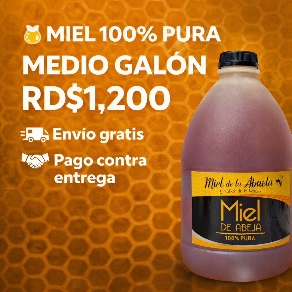 Medio Galón de Miel de Abeja 100% Pura – 64 onzas
